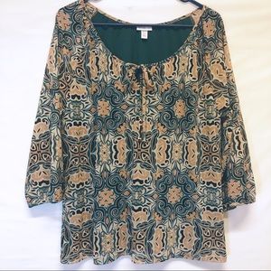 Croft and Barrow Dressy Top with Tie Front